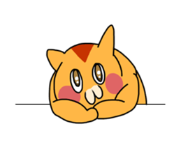 Fun friends of orange cat and white cat sticker #11465952