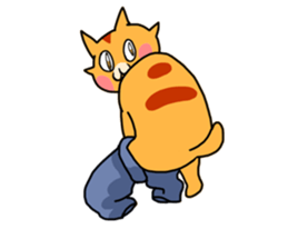 Fun friends of orange cat and white cat sticker #11465953