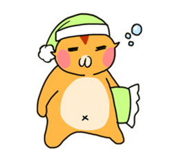 Fun friends of orange cat and white cat sticker #11465954