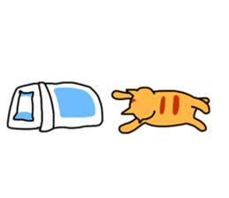 Fun friends of orange cat and white cat sticker #11465955