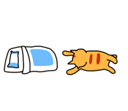Fun friends of orange cat and white cat sticker #11465955