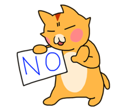 Fun friends of orange cat and white cat sticker #11465957