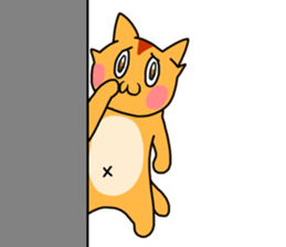 Fun friends of orange cat and white cat sticker #11465959