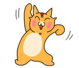 Fun friends of orange cat and white cat sticker #11465960