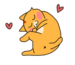 Fun friends of orange cat and white cat sticker #11465964