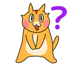 Fun friends of orange cat and white cat sticker #11465969