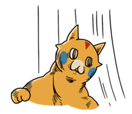 Fun friends of orange cat and white cat sticker #11465971