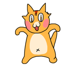 Fun friends of orange cat and white cat sticker #11465973