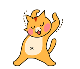 Fun friends of orange cat and white cat sticker #11465975