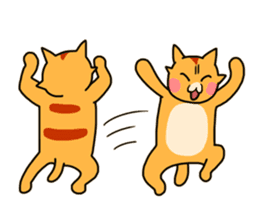 Fun friends of orange cat and white cat sticker #11465977