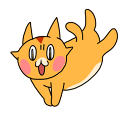 Fun friends of orange cat and white cat sticker #11465978