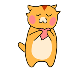 Fun friends of orange cat and white cat sticker #11465979