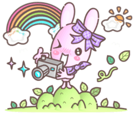 BunnyPirl - A pink-purple rabbit (TH) sticker #12084363