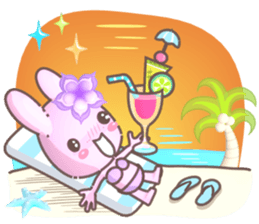 BunnyPirl - A pink-purple rabbit (TH) sticker #12084364