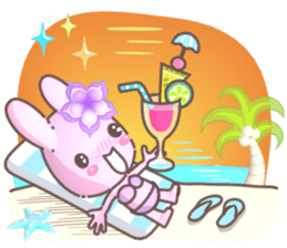 BunnyPirl - A pink-purple rabbit (TH) sticker #12084364