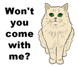 Beautiful cat and the big character sticker #12255442