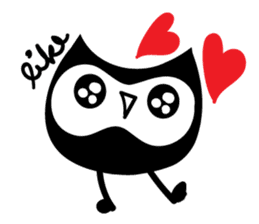 cute black owl sticker #12683786