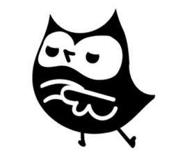 cute black owl sticker #12683789