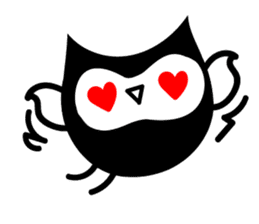 cute black owl sticker #12683790