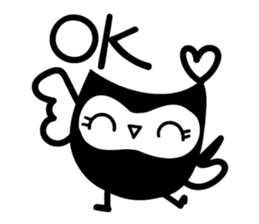 cute black owl sticker #12683792