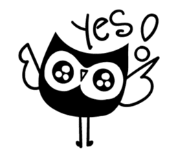 cute black owl sticker #12683801