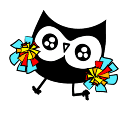 cute black owl sticker #12683802