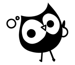 cute black owl sticker #12683804