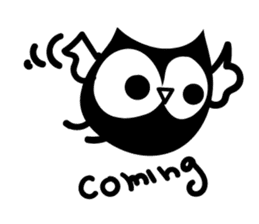 cute black owl sticker #12683805