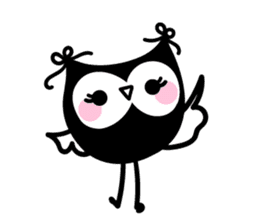 cute black owl sticker #12683806