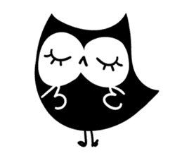 cute black owl sticker #12683810