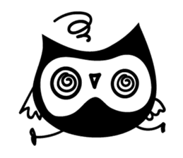 cute black owl sticker #12683811