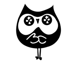 cute black owl sticker #12683812