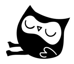 cute black owl sticker #12683821