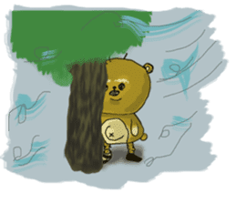 Popo-kun the ugly and cute bear sticker #12763354