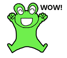 Cute and energetic frog sticker #12798126