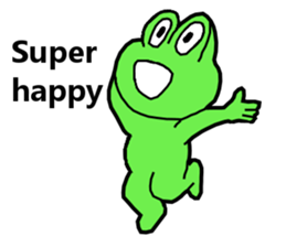 Cute and energetic frog sticker #12798127