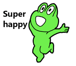 Cute and energetic frog sticker #12798127