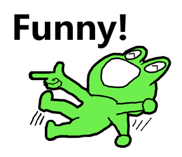 Cute and energetic frog sticker #12798129
