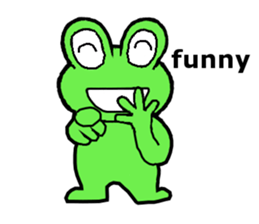 Cute and energetic frog sticker #12798131