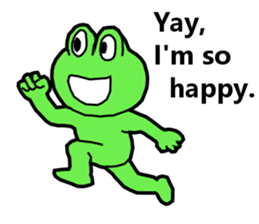 Cute and energetic frog sticker #12798132