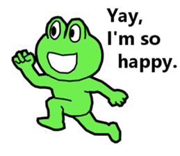 Cute and energetic frog sticker #12798132