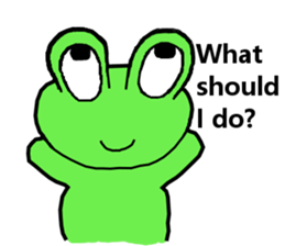 Cute and energetic frog sticker #12798133