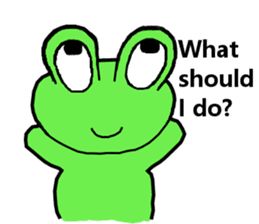 Cute and energetic frog sticker #12798133