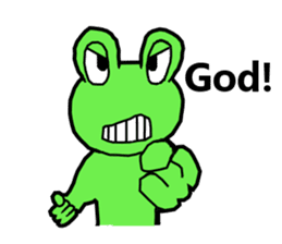 Cute and energetic frog sticker #12798137