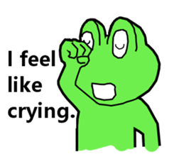 Cute and energetic frog sticker #12798140