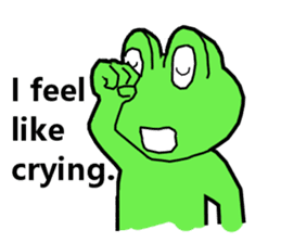 Cute and energetic frog sticker #12798140