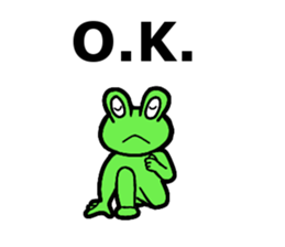 Cute and energetic frog sticker #12798142