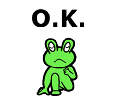 Cute and energetic frog sticker #12798142