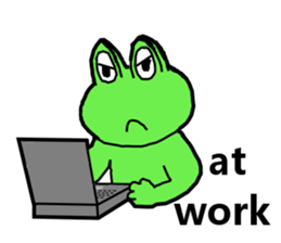 Cute and energetic frog sticker #12798143