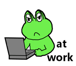 Cute and energetic frog sticker #12798143